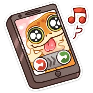 📱 телефон, жаба, лягушка, звонок, милый, животное, мультфильм telegram sticker