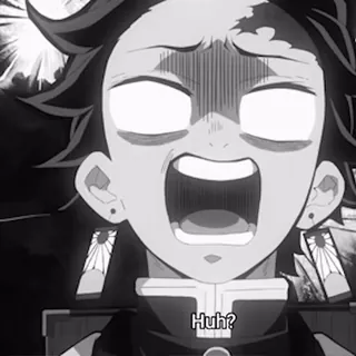 😱 Tanjiro Kamado Demon Slayer Huh? Anime, Demon Slayer, Manga, Tanjiro Kamado, Drôle, Choqué whatsapp sticker