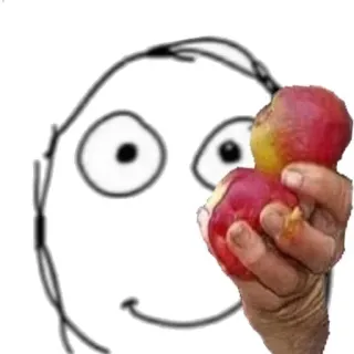 😁 face, hand, fruit, apples telegram sticker