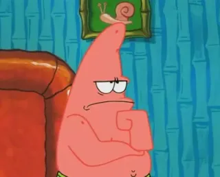 🕸 Patrick Star SpongeBob SquarePants desenho animado, Spongebob, Patrick, pensando, sério whatsapp sticker