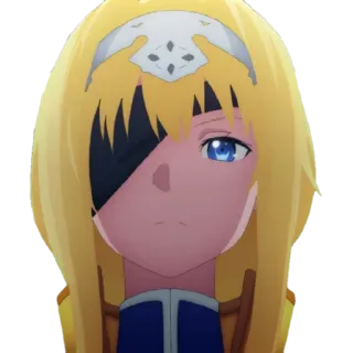 😑 Alice Zuberg Sword Art Online Anime, Personaje, Chica, Rubia, Parche en el ojo whatsapp sticker