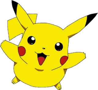 😃 Pikachu Pokemon โปเกมอน, ปิกาจู, สีเหลือง, การ์ตูน, อนิเมะ telegram sticker