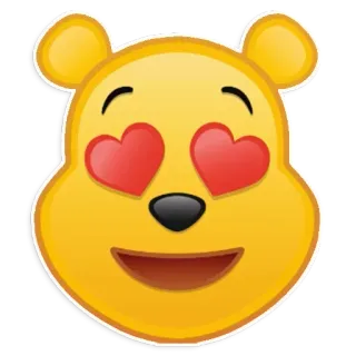 😁 Winnie the Pooh Winnie l'ourson, amour, coeurs, emoji, dessin animé, ours telegram sticker
