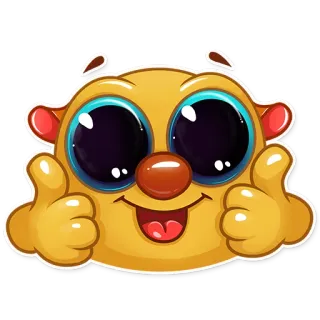 👍 Dibujo animado, Emoji, Feliz, Pulgar arriba, Mono telegram sticker