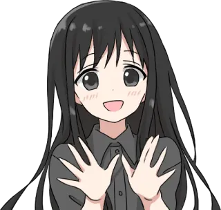 🤗 Аниме, Девушка, Мило, Персонаж, Манга, Мультфильм telegram sticker