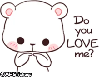 😬 Do you LOVE me? oso, amor, lindo, pegatina whatsapp sticker