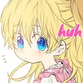 👑 huh Anime, Fille, Hein ?, Mignon, Dessin animé telegram sticker