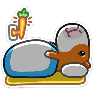😴 tier, niedlich, hase, kaninchen, karotte, comic whatsapp sticker