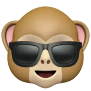 🐵 обезьяна, эмодзи, солнцезащитные очки, крутой whatsapp sticker