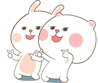 😌 thỏ, gấu, phim hoạt hình, động vật, cử chỉ xúc phạm telegram sticker