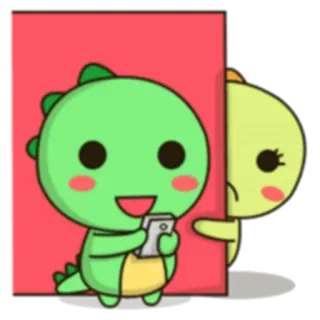 📱 dinosauro, cartone animato, carino, anime whatsapp sticker