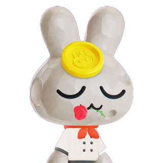 🔢 conejo, conejito, rosa, moneda, chef, lindo whatsapp sticker