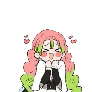 ❤️ Mitsuri Kanroji Demon Slayer Anime, Chibi, Kawaii, Demon Slayer, Mitsuri, Kanroji, Pilastro dell'Amore telegram sticker