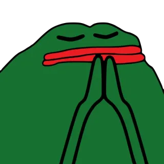 🙏 Pepe the Frog pepe, 青蛙, 表情包, 网络迷因, 平静, 祈祷, 沉思 whatsapp sticker