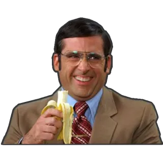 😁 Steve Carell The Office Comédia, Banana, Engraçado, Homem, Terno, Ator telegram sticker