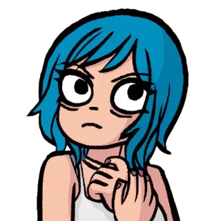 😡 Ramona Flowers Scott Pilgrim ramona, flowers, scott pilgrim, movie, cartoon, blue hair, girl telegram sticker