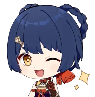 👌 Xiangling Genshin Impact Anime, Videogioco, Carino, Chef, Chibi telegram sticker