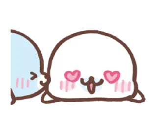 💝 foca, fofo, amor, olhos de coração, beijo telegram sticker