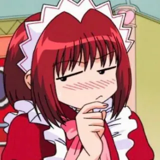😳 Anime, Maid, Cartoon, Süß, Rote Haare, Mädchen whatsapp sticker