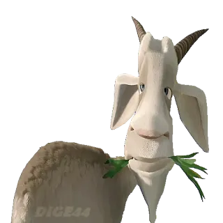 🐏 DIGE44 cabra, animal, granja, lindo, dibujos animados, meme telegram sticker