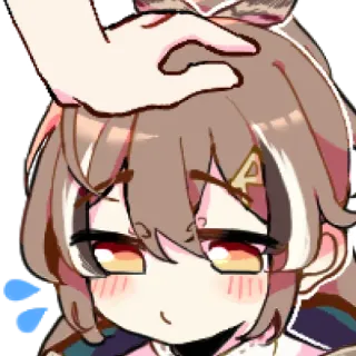 🪶 Anime, Chica, Palmadita cabeza, Lindo, Chibi telegram sticker