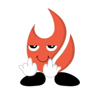 😡 feu, doigt d'honneur, grossier, offensant, dessin animé telegram sticker