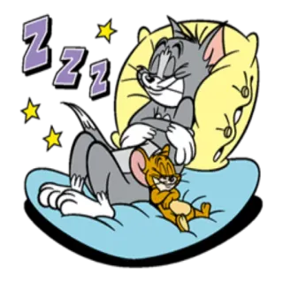 😴 Tom and Jerry Cartone animato, Sonno, zzz, Tom, Jerry, Gatto, Topo whatsapp sticker