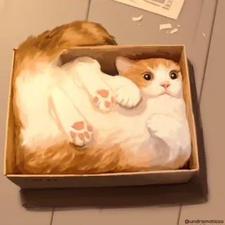 🌟 gato, caja, gatito, lindo, gracioso, animal, mascota telegram sticker