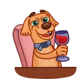 🤪 cane, vino, cartone animato, animale, festa whatsapp sticker