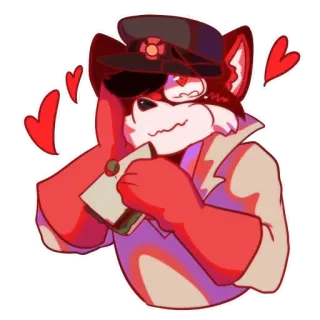 🥪 만화, 여우, 하트, 경찰관, 사랑 telegram sticker