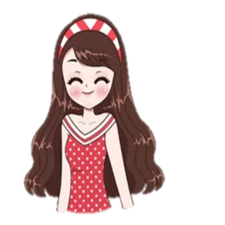 😚 desenho animado, menina, fofa, feliz, anime, tiara telegram sticker