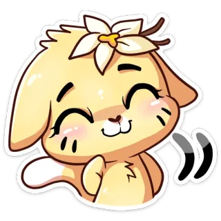 ☺️ carino, animale, gatto, gattino, fiore, cartone animato, adesivo telegram sticker