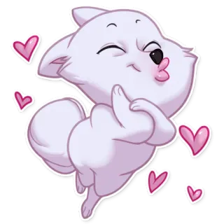 😘 kot, zwierzę, serce, słodki, miłość, pocałunek, kreskówka telegram sticker