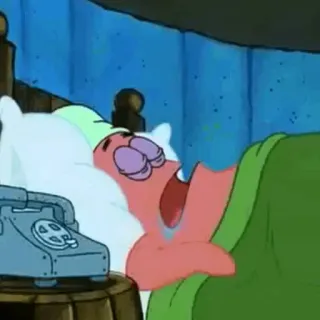 🍦 Patrick Star Spongebob Squarepants patrick, étoile, dormir, lit, bob l'éponge, dessin animé telegram sticker