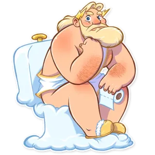 😐 Zeus god, zeus, toilet, funny, mythology telegram sticker