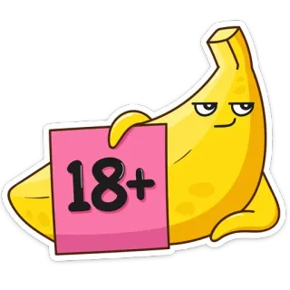 😏 18+ Banane, Alter, 18+, erwachsen, Frucht telegram sticker