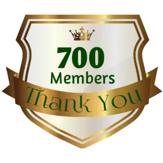 ⚜ 700 Members Thank You 700, membros, obrigado, celebração, comunidade, marco telegram sticker