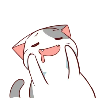 🤤 고양이, 귀여운, 만화, 졸린, 동물, 스티커 telegram sticker