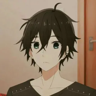 ❤ Izumi Miyamura Horimiya Anime, Manga, Junge, Schule, schwarze Haare telegram sticker
