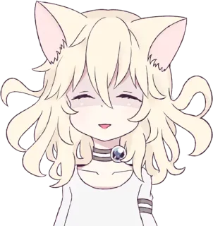 ☺️ cat girl, anime, cute, kawaii, cartoon telegram sticker