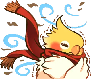 😖 鳥, 寒い, マフラー, 冬, 可愛い, 動物, オカメインコ, 風 telegram sticker