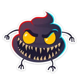 👺 Desenho animado, Monstro, Diabo, Mal, Cocô, Bravo, Assustador telegram sticker