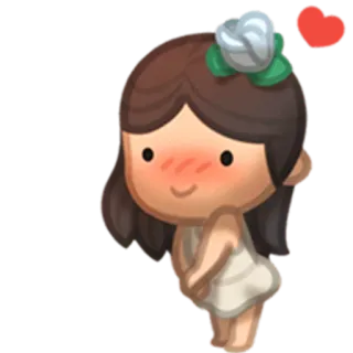 ❤ Kartun, Lucu, Gadis, Cinta, Hati, Karakter kartun telegram sticker