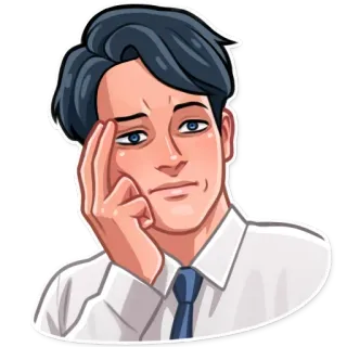 🤔 homem, pensando, contemplando, retrato, empresário, foto de rosto telegram sticker