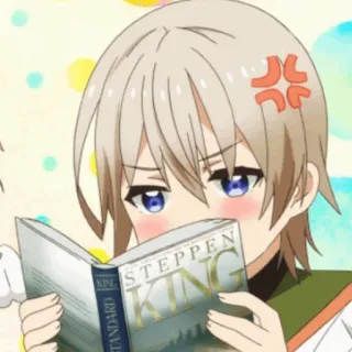 🗝 STEPPEN KING Anime, Wütend, Niedlich, Buch, Erröten telegram sticker