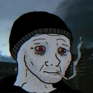 😰 밈, 슬픔, 담배, 우울, 흡연, Wojak telegram sticker