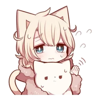 🌟 Anime, Kucing, Lucu, Kawaii, Stiker, Manga, Ilustrasi telegram sticker