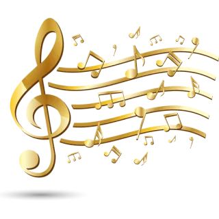 🎵 música, notas, clave, agudo, dourado telegram sticker