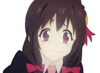 😭 Megumin Konosuba 动漫, 女孩, 哭泣, 悲伤, 惠惠 telegram sticker