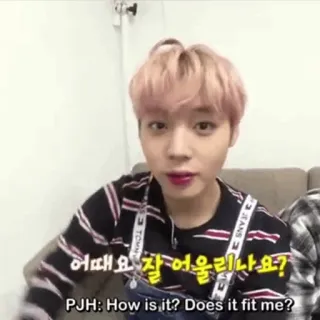 💈 어때요 잘 어울리나요?
PJH: How is it? Does it fit me? telegram sticker